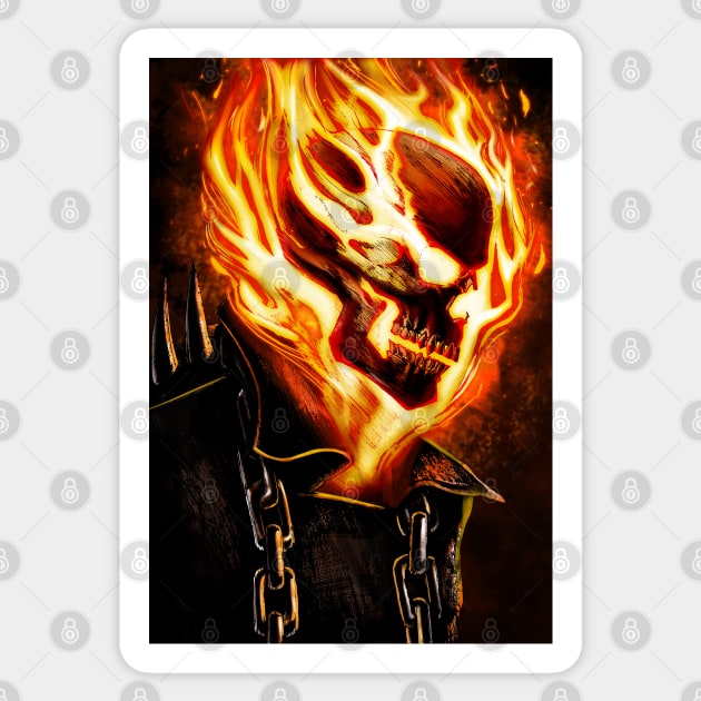Ghost Rider - Roasted Sticker by Jomeeo